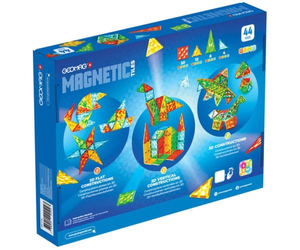 Geomag Magnetic Tiles Gems magnetické stavebné hry 44ks