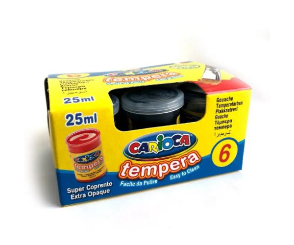 Čierna tempera v tégliku 6x35 g - Carioca