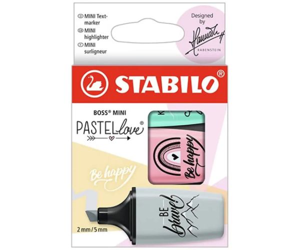 Stabilo: Boss Mini Pastellove 3dielny set zvýrazňovačov
