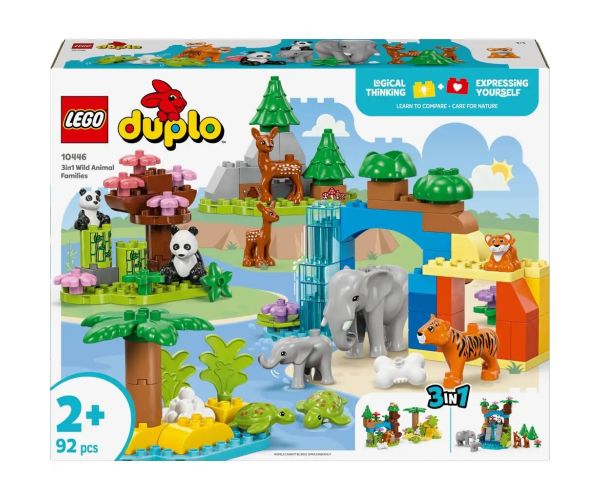 LEGO® DUPLO®: 3 v 1 rodiny zvierat vo voľnej prírode (10446)