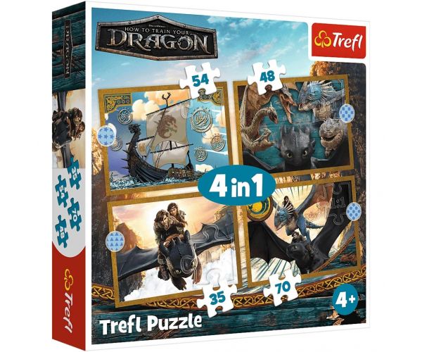 Így neveld a sárkányodat 4 az 1-ben puzzle - Trefl