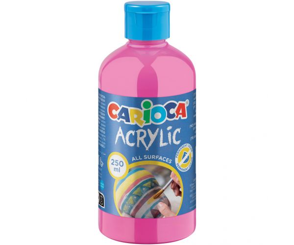 Acrylic Akril festék rózsaszín színben 250ml - Carioca