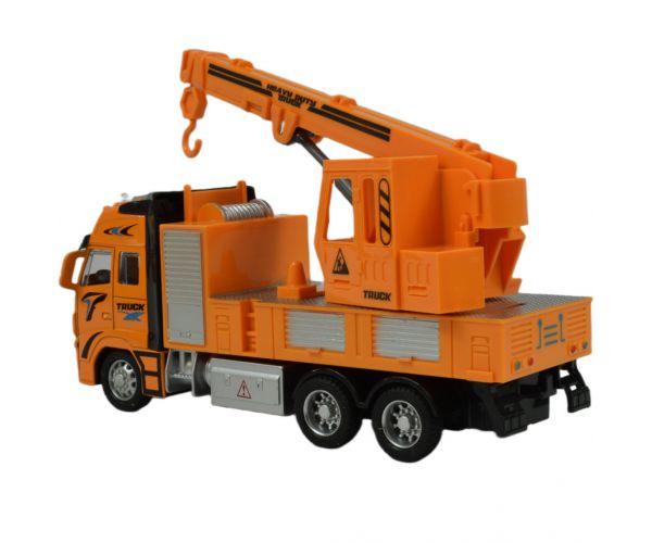 Alloy Car: Lendkerekes csörlődarus teherautó 20cm