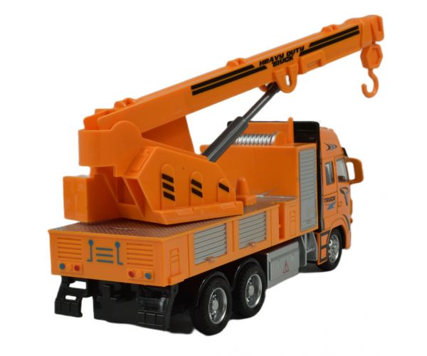 Alloy Car: Lendkerekes csörlődarus teherautó 20cm