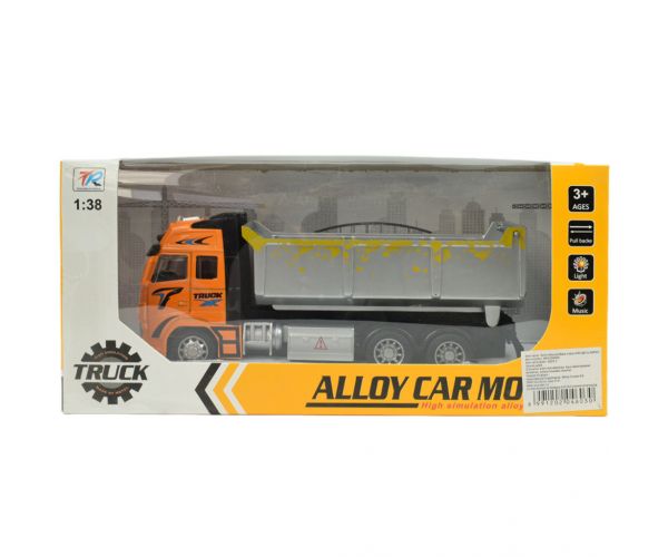Alloy Car: Lendkerekes billencses teherautó fénnyel és hanggal 19cm