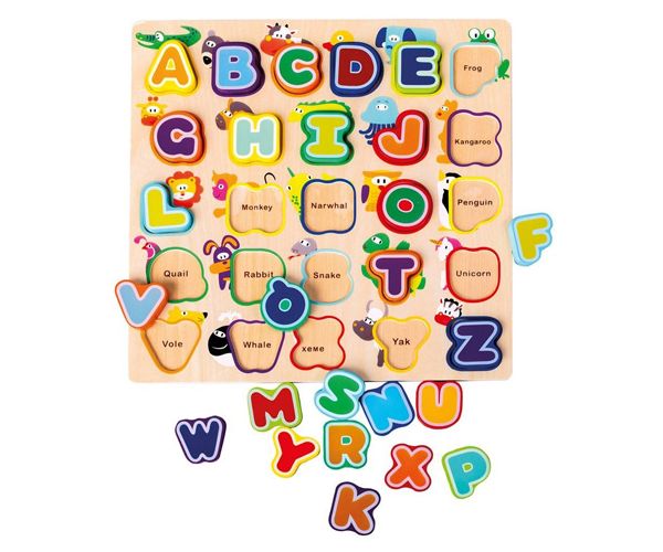 Angol ABC fa formaillesztő játék állatokkal