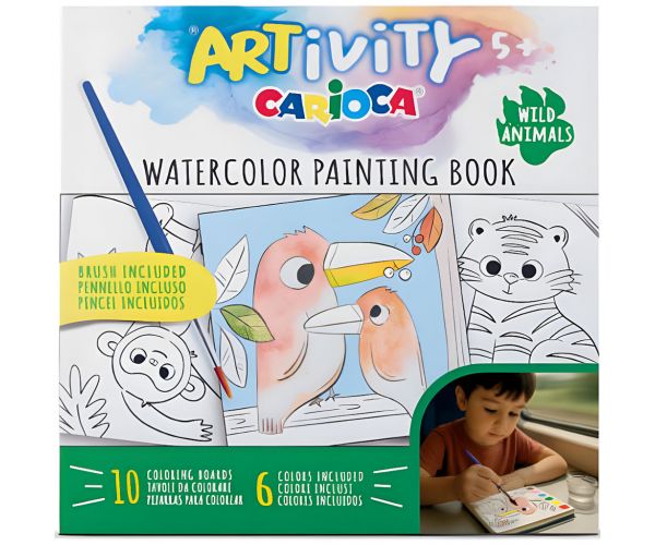 ARTivity: Állatok akvarell kifestőkönyv ecsettel – Carioca