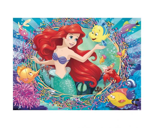 Ariel a kis hableány 2 az 1-ben 48db-os puzzle és színező 35x25cm - Lisciani