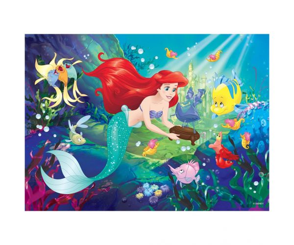 Ariel a kis hableány 2 az 1-ben 60db-os puzzle és színező 50x35cm - Lisciani