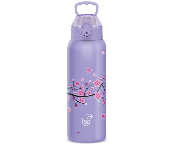 Ars Una: 3D Snow Flower lila duplafalú fémkulacs 700ml