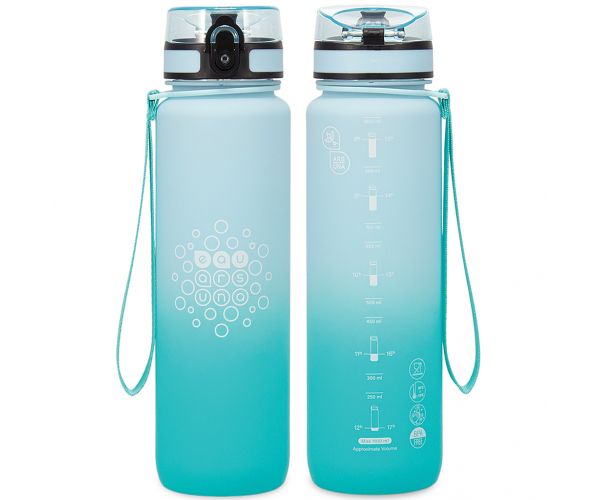 Ars Una: BPA-mentes színátmenetes motivációs kulacs matt - 1000 ml - Ice