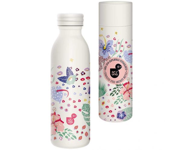 Ars Una: Cream Hibiscus duplafalú fém kulacs díszdobozban 600ml