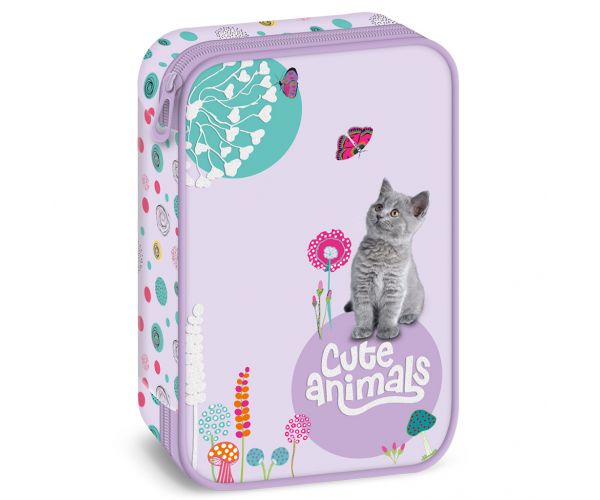 Ars Una: Cute Animals - Kitten cicás többszintes tolltartó 15,5x22,5x4,5cm