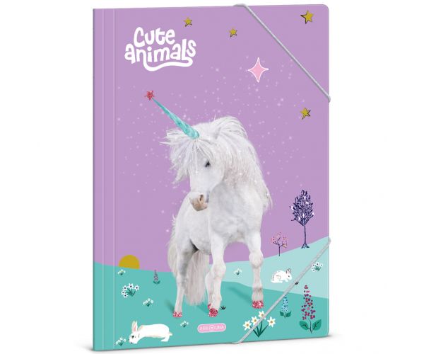 Ars Una: Cute Animals unikornis mintás gumis mappa A/4