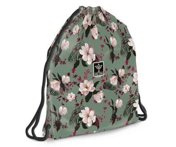 Ars Una: Flowery Green tinédzser tornazsák, sportzsák 37,5x46cm