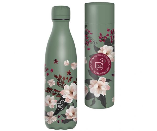 Ars Una: Flowery Pink duplafalú fém kulacs díszdobozban 500ml