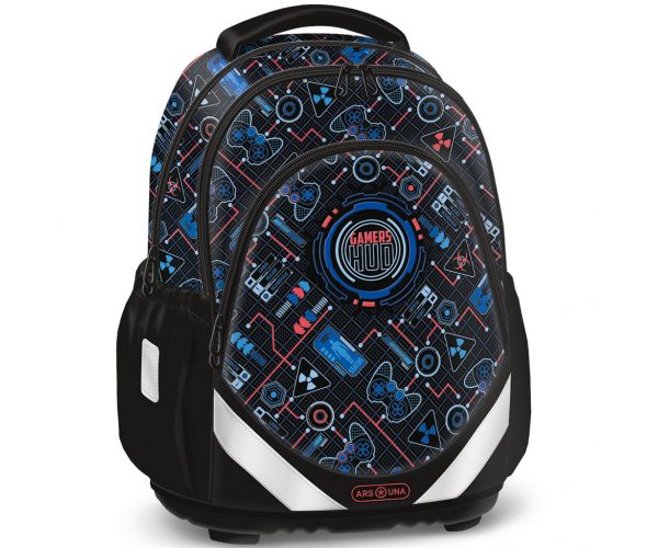 Ars Una: Gamers HUD anatómiai 33x42x21cm-es iskolatáska hátizsák