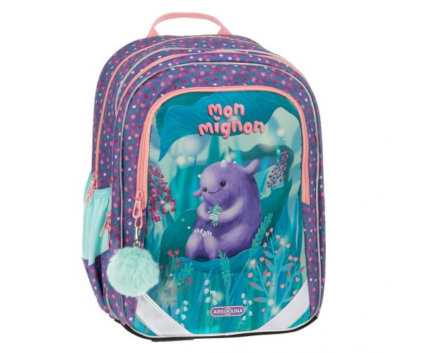 Ars Una: Mon Mignon ergo-fit lekerekített iskolatáska, hátizsák 34x40x21cm