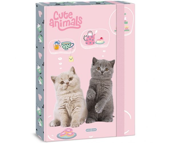 Ars Una: Cute animals - tea party cicás füzetbox A/4