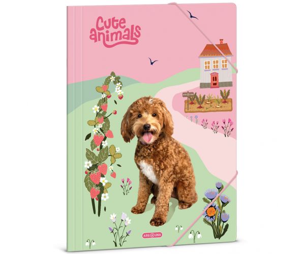 Ars Una: Cute animals Doggie kutyás gumis mappa A/4