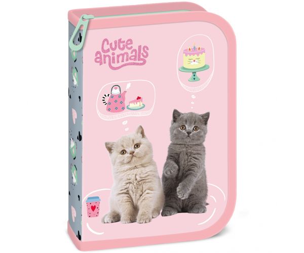 Ars Una: Cute animals tea party cicás kihajtható töltött tolltartó 12,8x19,3x3,6 cm