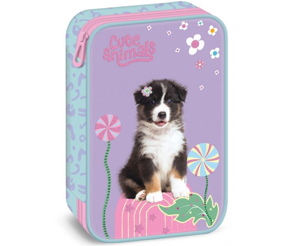 Ars Una: Cute animals Aussie kutyás többszintes tolltartó 15,5x22,5x4,5cm
