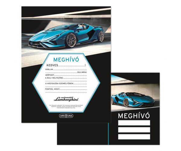 Ars Una: Lamborghini 10db-os meghívó szett borítékkal