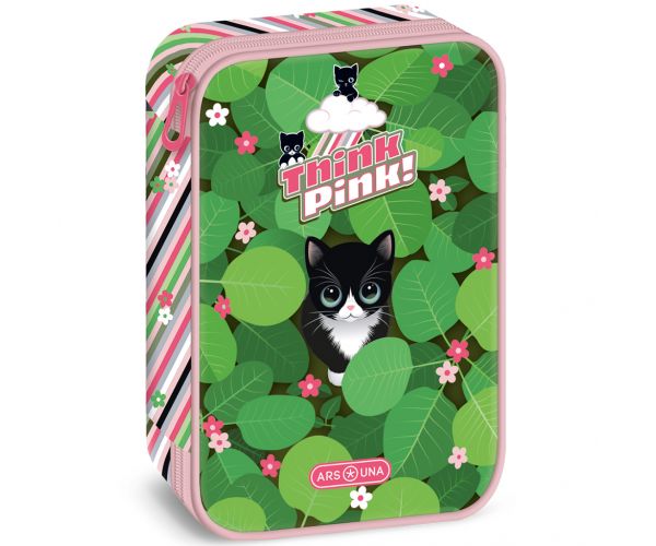 Ars Una: Think Pink cicás többszintes tolltartó 15,5×22,5×4,5cm