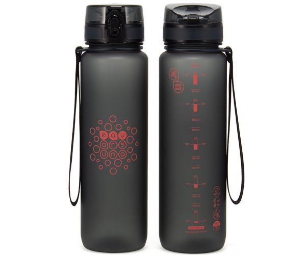 Ars Una: Dark Gray BPA-mentes motivációs kulacs 1000ml