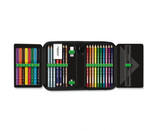 Ars Una: Zöld Lamborghini mintás kihajtható töltött tolltartó 12,8x19,3x3,6cm