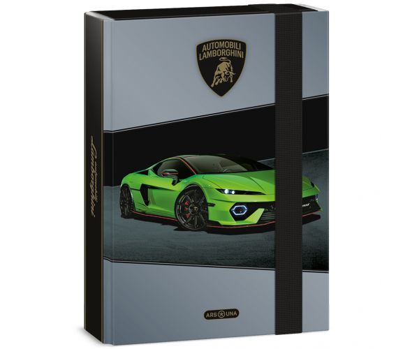 Ars Una: Zöld Lamborghini gumis füzetbox A/5