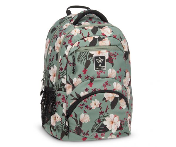 Ars Una: Flowery green ergonomikus iskolatáska hátizsák 27 L