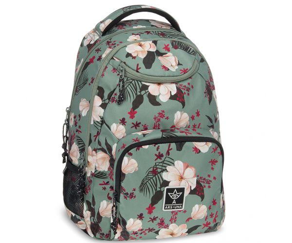 Ars Una: Flowery green iskolatáska hátizsák AU-6 34x45x26cm