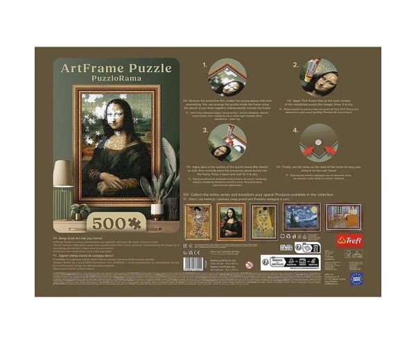 ArtFrame: Leonardo Da Vinci - Mona Lisa 500db-os puzzle kerettel - Trefl