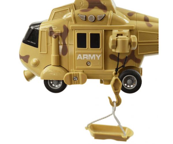 Armed Forces: Terepmintás homokszínű harci helikopter fény és hang effektekkel 1/20-as méretarány 21cm