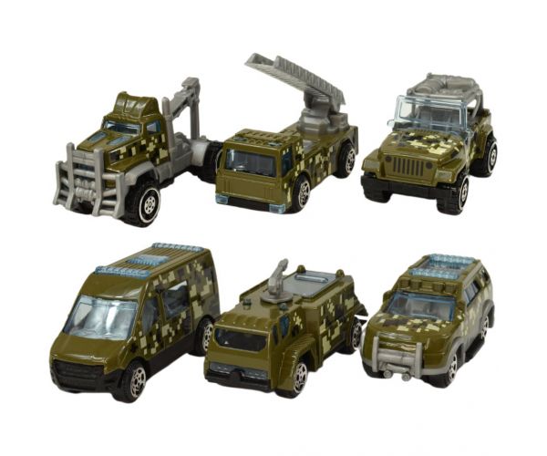 Army Die-Cast: Katonai 6 db-os kisautó szett