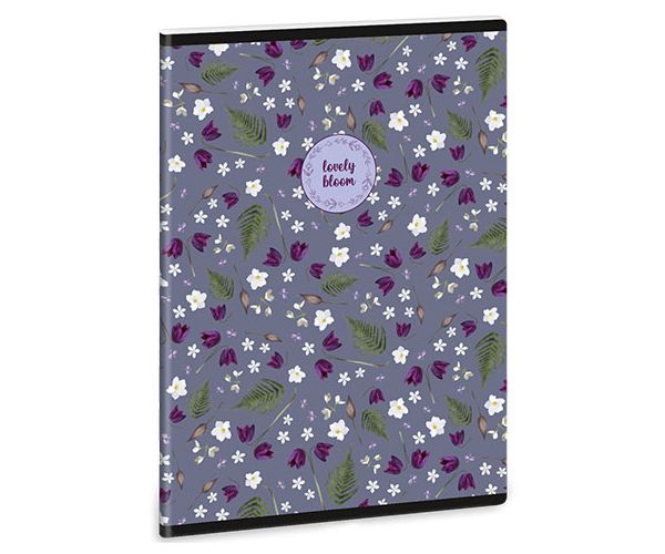 Ars Una: Lovely Bloom Bluebells extra kapcsos kockás füzet A/5