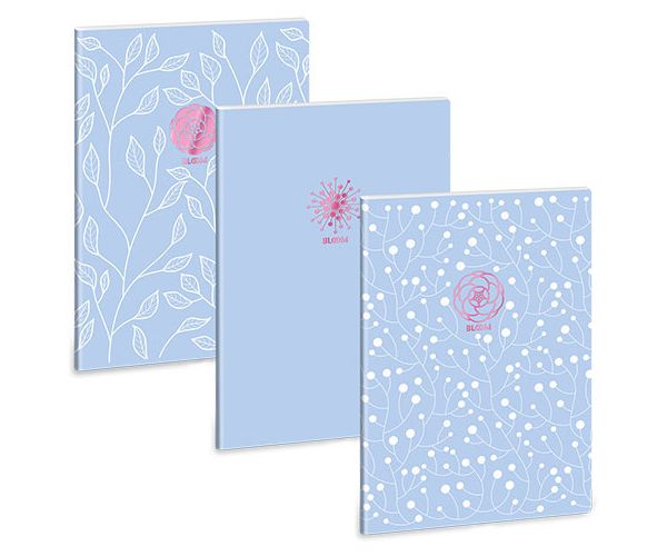 Ars Una: Soft Touch Skyblue Spring extra kapcsos ponthálós füzet A/4