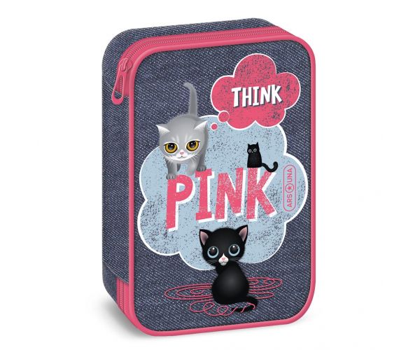 Ars Una: Think Pink többszintes kihajtható tolltartó 15,5x22,5x4,5cm