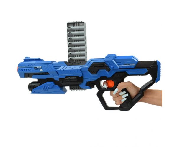 Attack Launcher: Manuális szivacslövő fegyver zsetonos céltáblával és tölténnyel 49cm