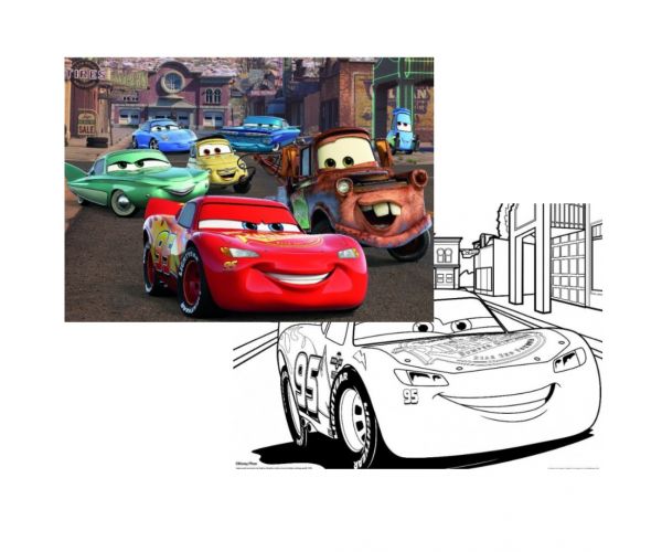 Verdák 2 az 1-ben 108db-os puzzle és színező 70x50cm - Lisciani
