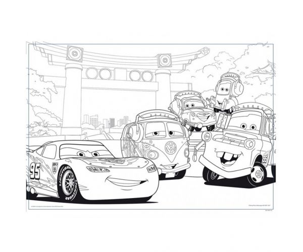 Verdák 2 az 1-ben 108db-os puzzle és színező 50x35cm - Lisciani