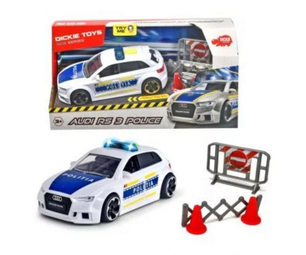 Audi RS 3 rendőrautó fény és hangeffektekkel 24cm - Dickie Toys