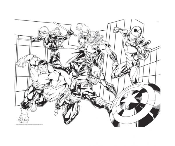 Bosszúállók 2 az 1-ben 150db-os maxi puzzle és színező 70x50cm - Lisciani