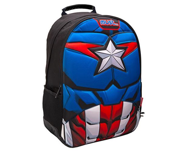 Must... Bosszúállók Amerika Kapitány 3D mintás iskolatáska, hátizsák 32x15x43cm