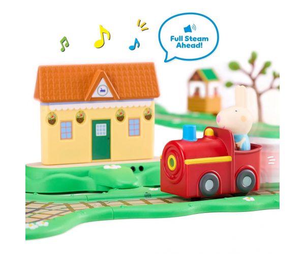 Peppa prasiatko Whizz-Around Zajko Rebeka červený vlak hračková súprava