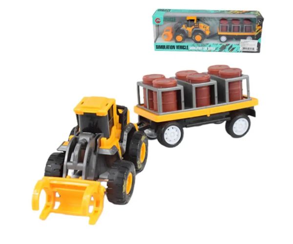 Engineering Truck: Traktor s olejovými sudmi a prívesom 24cm