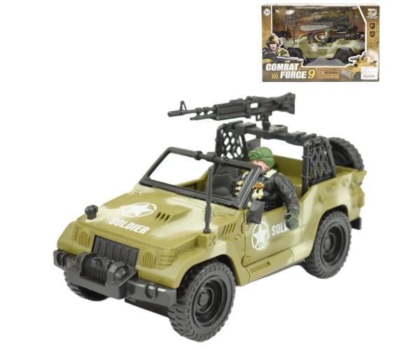 Combat Force 9: Vojenské terénne vozidlo s vojakom a zbraňami 22cm