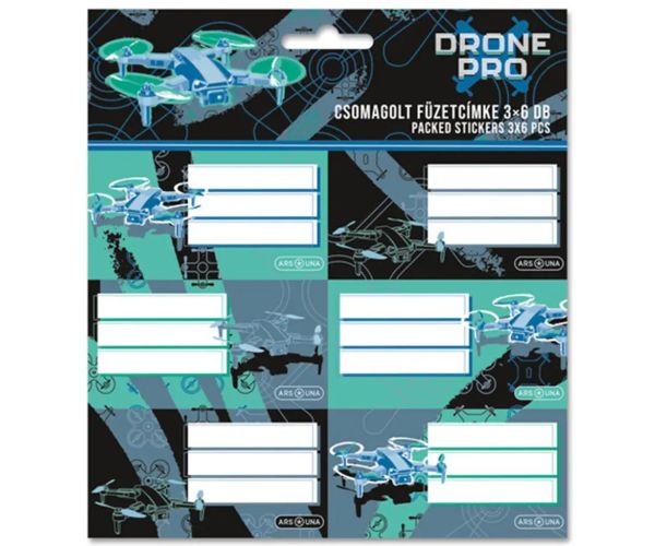Ars Una: Drone Pro balíček štítkov na zošity 3x6 ks