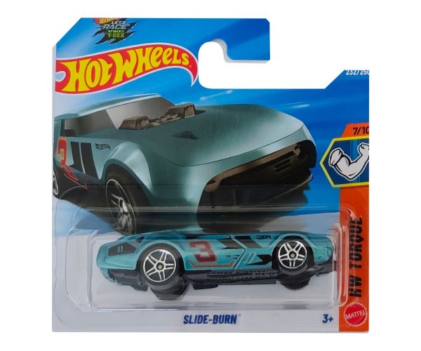 Hot Wheels: Slide-Burn tyrkysové autíčko 1/64 - Mattel
